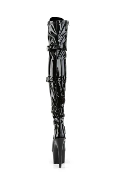 Pleaser Boots*Adore-3028 Triple Buckle Thigh Boots
