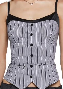 Sugar Thrillz Corsets|Tops*All Or Nothing Striped Vest