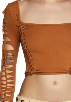 Current Mood Tops*Alternative Spells Long Sleeve Top - Light Brown