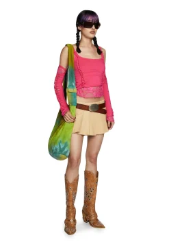 Current Mood Tops*Alternative Spells Top And Gloves Set - Hot Pink