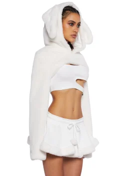 Club Exx Tops*Always Late Plush Shrug