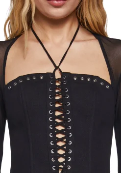 DARKER WAVS Tops*Ambient Corset Long Sleeve Top