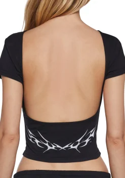 DARKER WAVS Tops*Ambient Low Back Logo Tee