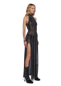 DARKER WAVS Dresses*Ambient Maxi Dress With Contrast Stitching