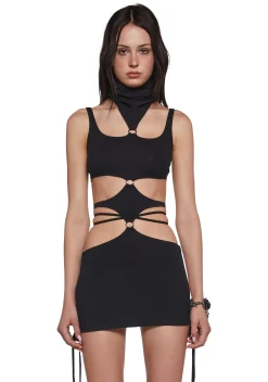 DARKER WAVS Dresses*Ambient Strappy Cut Out Dress