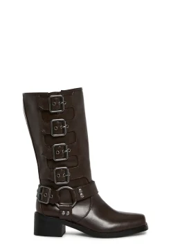BOY Current Mood Boots|Cowboy Boots*Around The City Moto Boots - Brown
