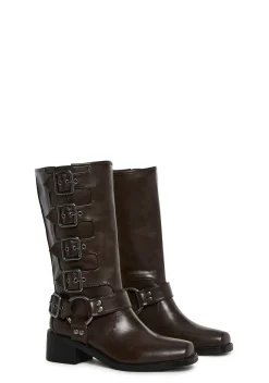 BOY Current Mood Boots|Cowboy Boots*Around The City Moto Boots - Brown