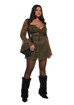 dELiA*s by Dolls Kill Dresses|Mini Dresses*Aura Points Lace Mini Dress - Green
