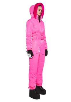 Club Exx Plus*Aurora Beam Liquid Velvet Snowsuit - Pink