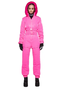 Club Exx Plus*Aurora Beam Liquid Velvet Snowsuit - Pink
