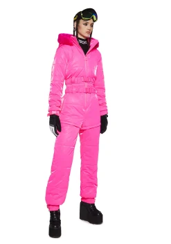 Club Exx Plus*Aurora Beam Liquid Velvet Snowsuit - Pink