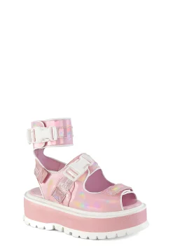 Demonia Platforms|Sandals*Baby Pink Slacker-15B Platform Sandals