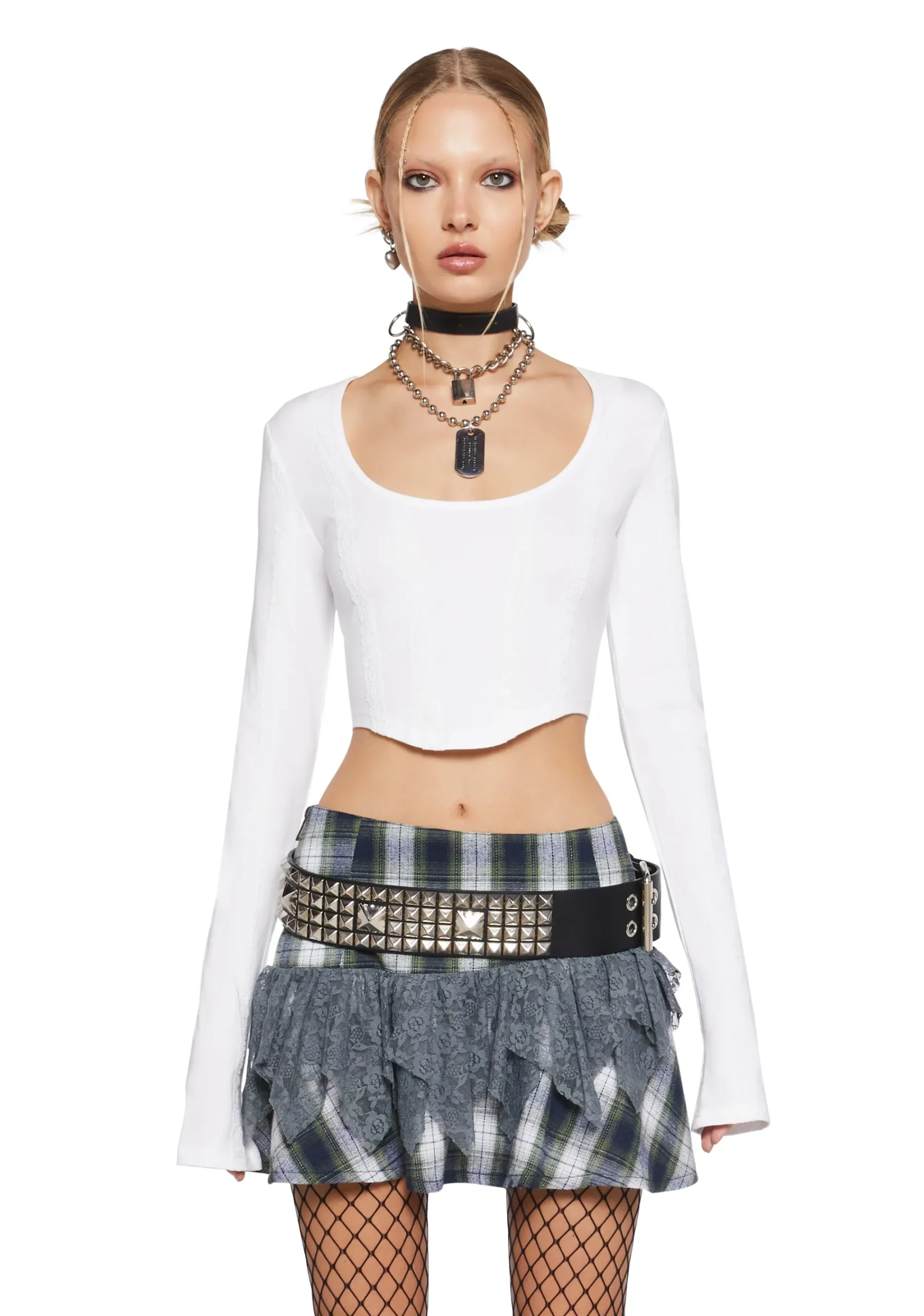 Current Mood Tops|Plus*Back Stage Long Sleeve Crop Top