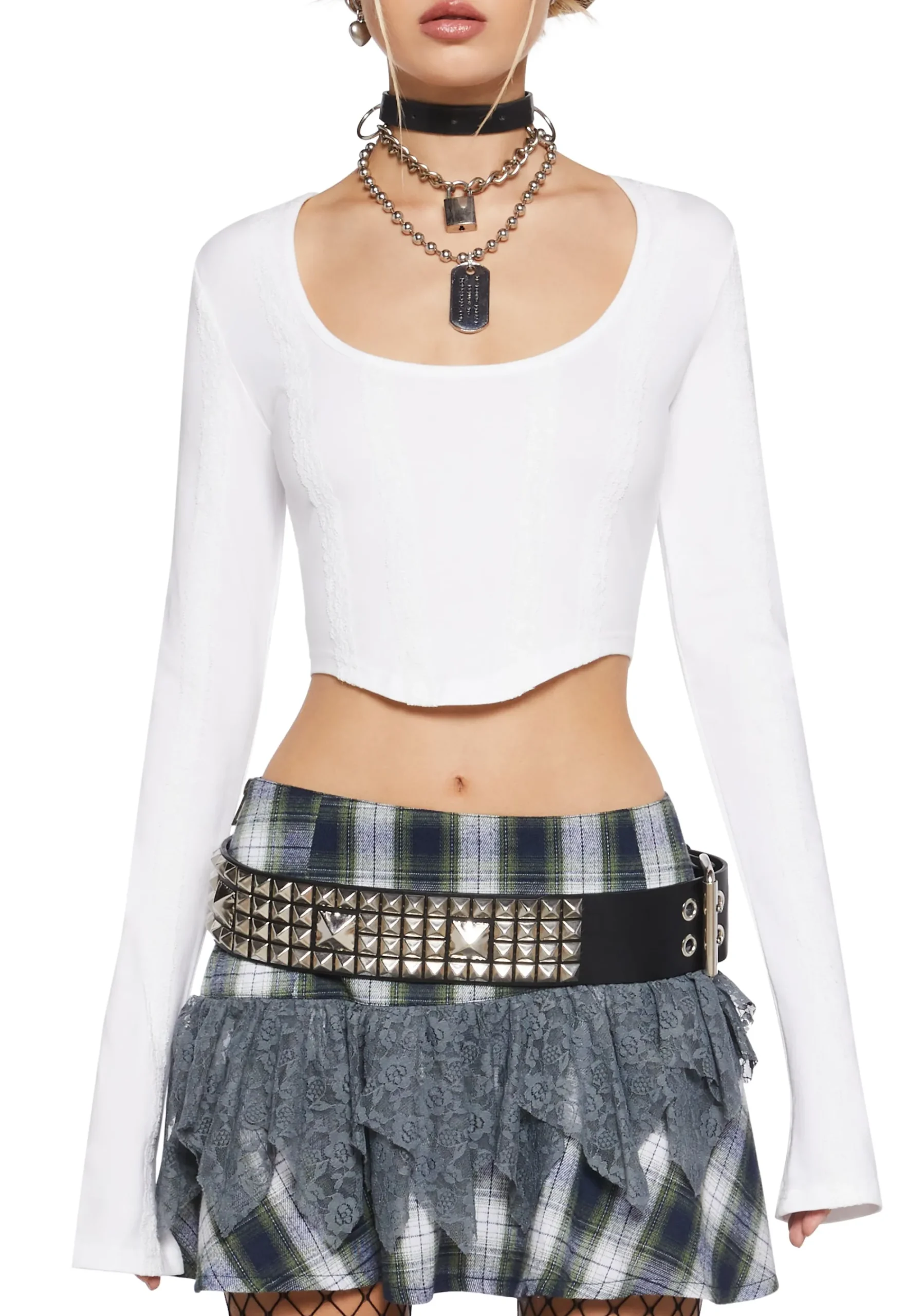 Current Mood Tops|Plus*Back Stage Long Sleeve Crop Top
