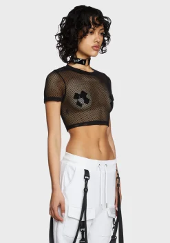 Club Exx Tops|Plus*Bass Boomin' Fishnet Top