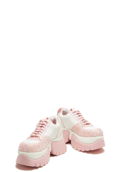 Koi Footwear Platforms|Sneakers*Bear Blushes Chunky Glitter Trainers - Pink
