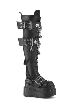 Demonia Boots*Bear-316 Knee High Buckle Boots