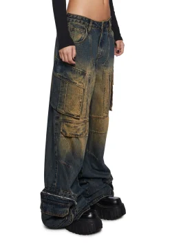 x_Machine Jeans Bottoms|Pants*Bending The Rules Cargo Jeans