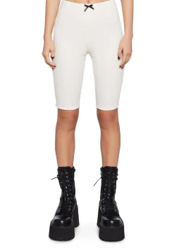 x_Blue Blush Bottoms|Shorts*Best Bet Pointelle Biker Shorts