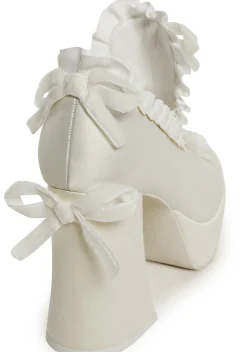 Trickz N' Treatz Platforms|Mary Janes*Bisou Baby Platform Heels - White