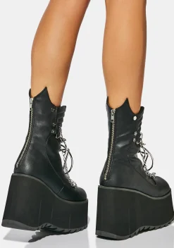 Demonia Boots|Platforms*Black Ritual Chain Platform Boots