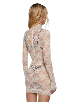 Current Mood Dresses|Mini Dresses*Blank Spaces Sheer Mini Dress - Ivory