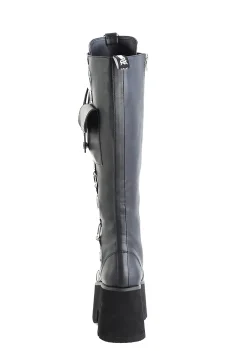 Demonia Boots|Platforms*Blaze-202 Lace-Up LED Knee High Boots