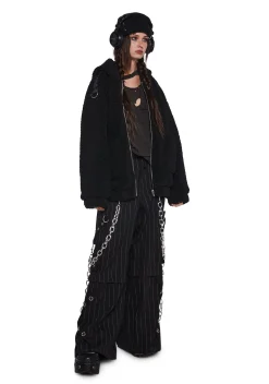 Current Mood Outerwear*Blissful Misery Hooded Sherpa Jacket