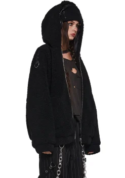 Current Mood Outerwear*Blissful Misery Hooded Sherpa Jacket