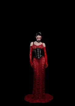 Unholy Dresses|Plus*Blood Sucker Maiden Lace Maxi Dress