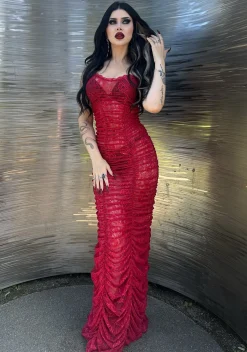 Unholy Dresses|Plus*Blood Sucker Maiden Lace Maxi Dress