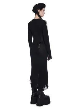 Trickz N' Treatz Dresses|Plus*Bone Collector Knit Midi Dress