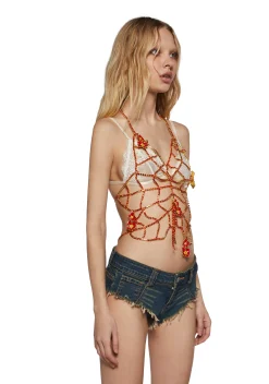 Club Exx Belts & Harnesses*Botanical Effect Chain Belt