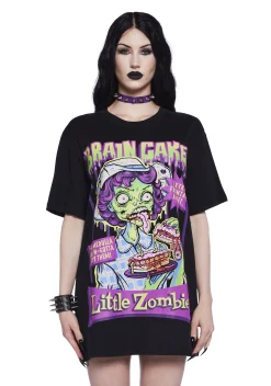 Trickz N' Treatz Tops*Brain Food Glow In The Dark Graphic Tee
