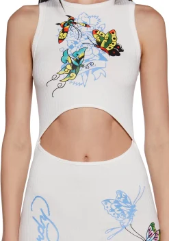 Ed Hardy Dresses*Butterfly Cut Out Ribbed Dress