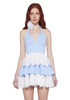 Sugar Thrillz Dresses*Call Me Yours Babydoll Dress - Blue Gingham