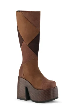 Demonia Boots|Platforms*Camel-280 Knee High Boots - Brown