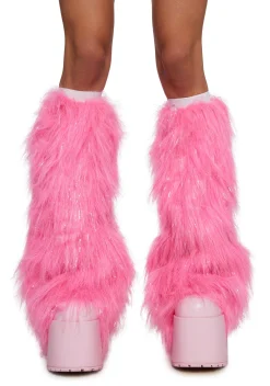 x_Leg Avenue Socks & Tights*Candied Desert Stomper Furry Leg Warmers - Pink