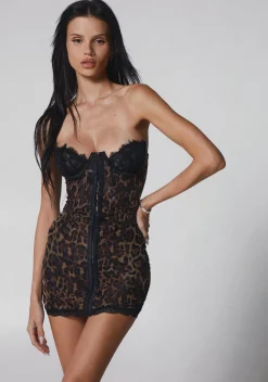 Current Mood Dresses*Captivating Gazes Slip Dress - Leopard