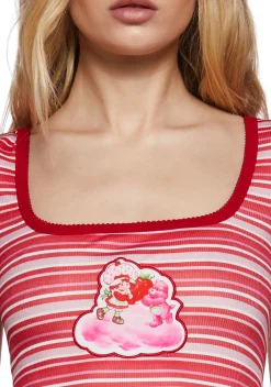 Dolls Kill | Care Bears x Strawberry Shortcake Tops|Plus*Caring Hearts Striped Tee