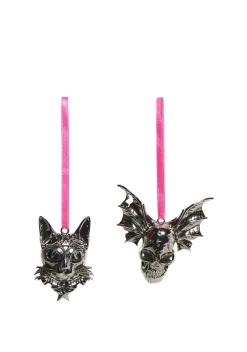 Widow Other Shit*Cat And Skull Ornaments Set