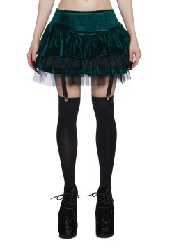 Widow Bottoms|Skirts*Cavalier Courtship Mini Skirt - Green