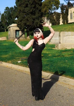 Widow Dresses|Plus*Cemetery Surprise Maxi Dress