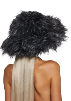 DARKER WAVS Hats*Chamber Faux Fur Bucket Hat - Gray