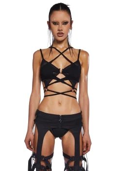 DARKER WAVS Tops*Charged Criss-Cross Bikini Top