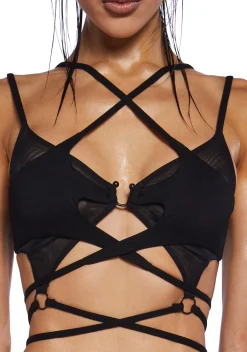 DARKER WAVS Tops*Charged Criss-Cross Bikini Top