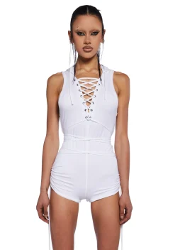 DARKER WAVS Jumpsuits & Rompers*Charged Lace-Up Romper