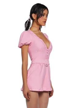 Sugar Thrillz Jumpsuits & Rompers*Chic Manners Short Sleeve Romper