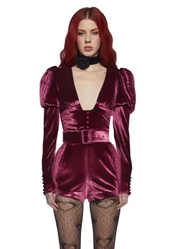 Sugar Thrillz Jumpsuits & Rompers|Plus*Chic Manners Velvet Romper - Pink