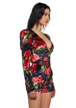 Sugar Thrillz Jumpsuits & Rompers|Plus*Chic Manners Velvet Romper - Black/Red